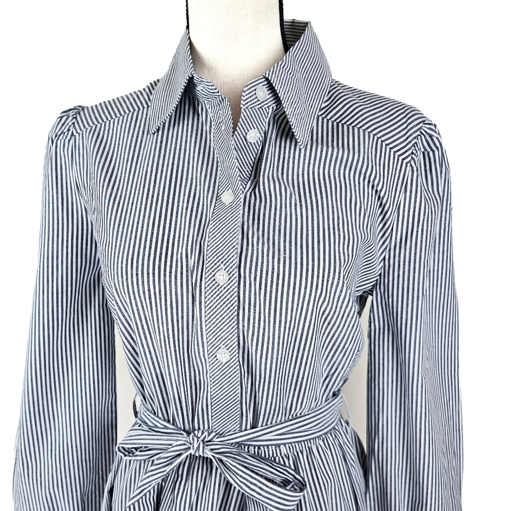 🦋LAST🦋 NWT Steve Madden Godet Striped Shirtdress, Marine - Picture 3 of 8